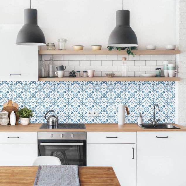 Achterwand voor keuken tegelmotief Watercolour Tiles - Sagres