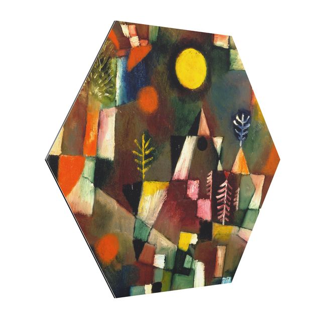 Hexagons Aluminium Dibond schilderijen Paul Klee - The Full Moon
