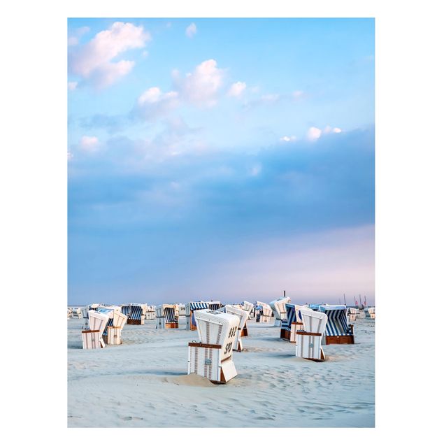 Magneetborden Beach Chairs On The North Sea Beach