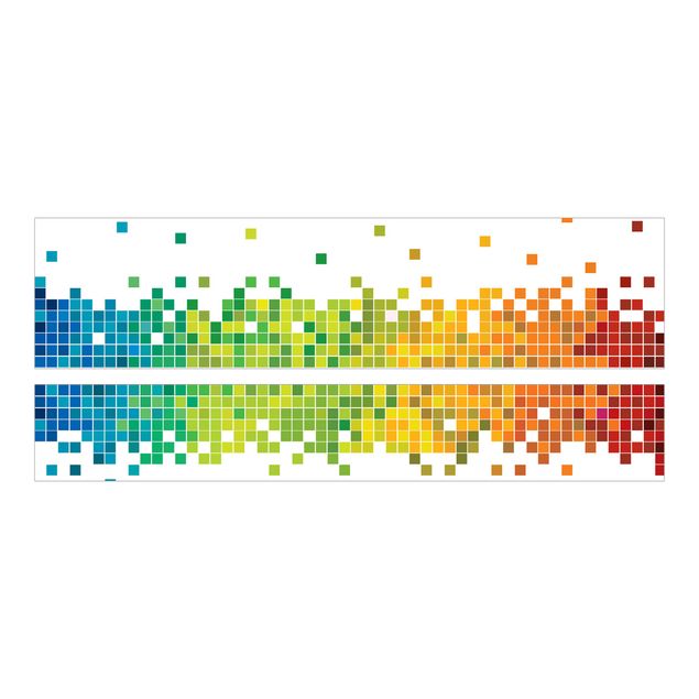 Meubelfolie IKEA Malm Bed Pixel Rainbow