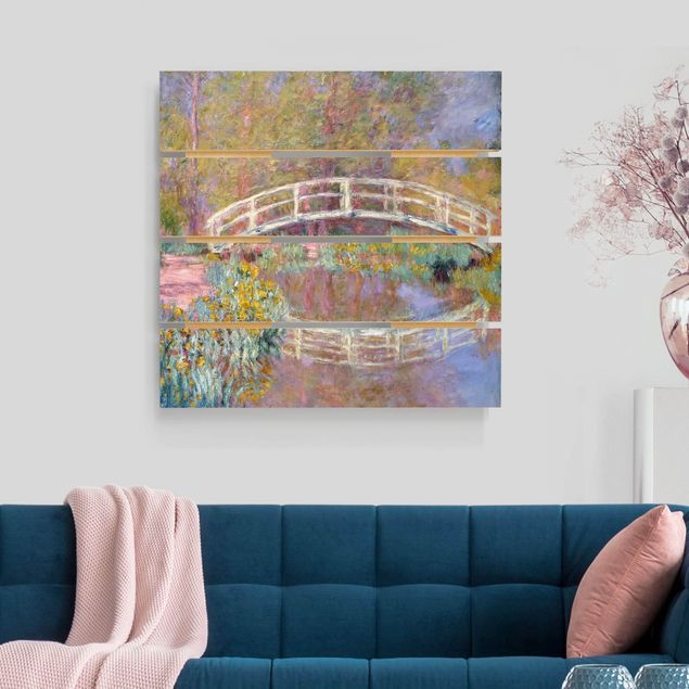 Houten schilderijen op plank Claude Monet - Bridge Monet's Garden