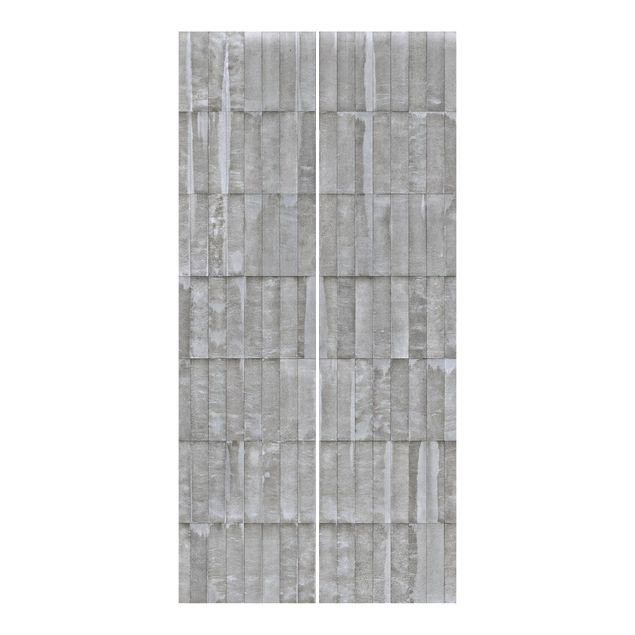 Schuifgordijnen Concrete Brick Wallpaper