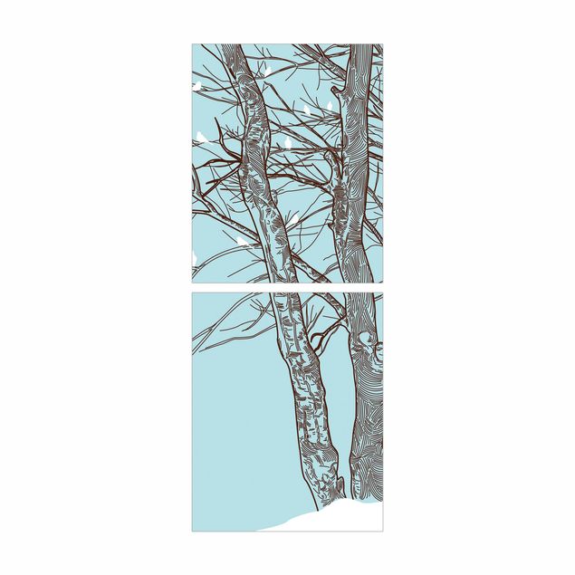 Meubelfolie IKEA Billy Boekenkast Winter Trees