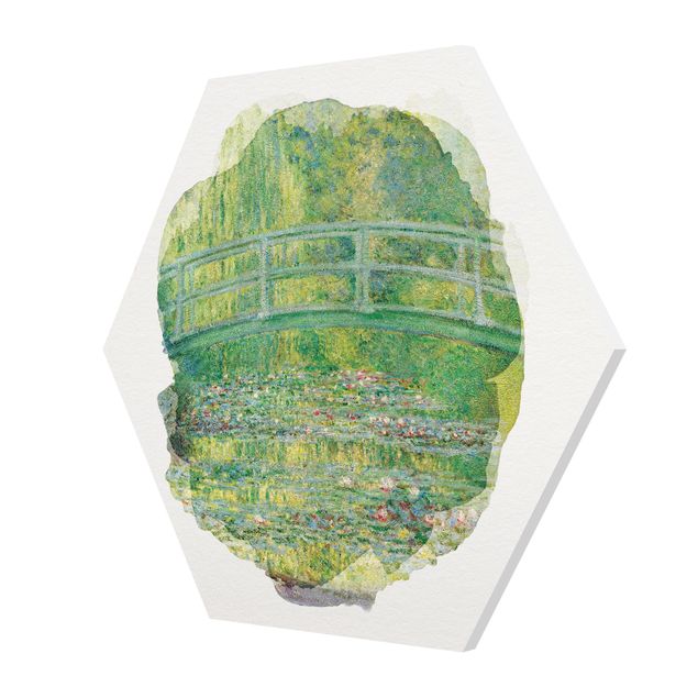 Hexagons Forex schilderijen Water Colours - Claude Monet - Japanese Bridge