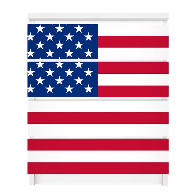 Meubelfolie IKEA Malm Ladekast Flag of America 1