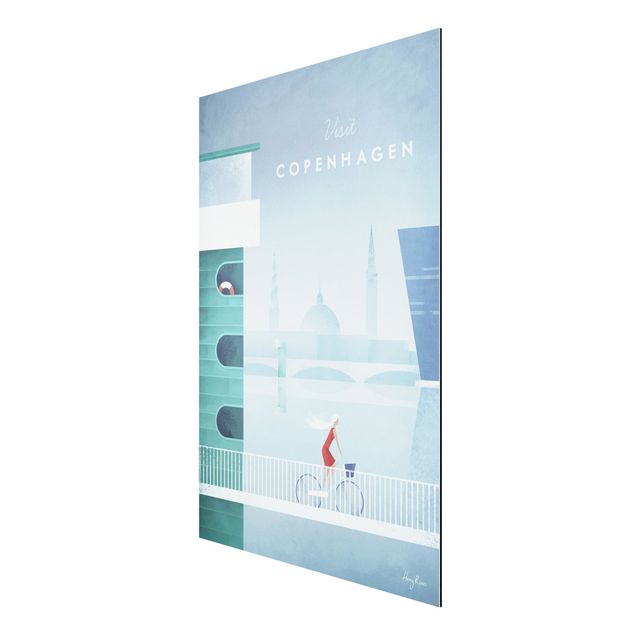 Aluminium Dibond schilderijen Travel Poster - Copenhagen