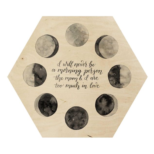 Hexagons houten schilderijen Ode To The Moon - Love