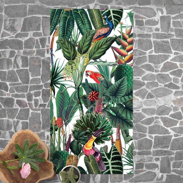 Loper tapijt Colourful Tropical Rainforest Pattern
