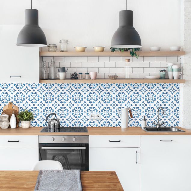 Achterwand voor keuken tegelmotief Watercolour Tiles - Braga