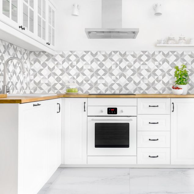 Achterwand voor keuken abstract Star Shaped Tiles - Grey