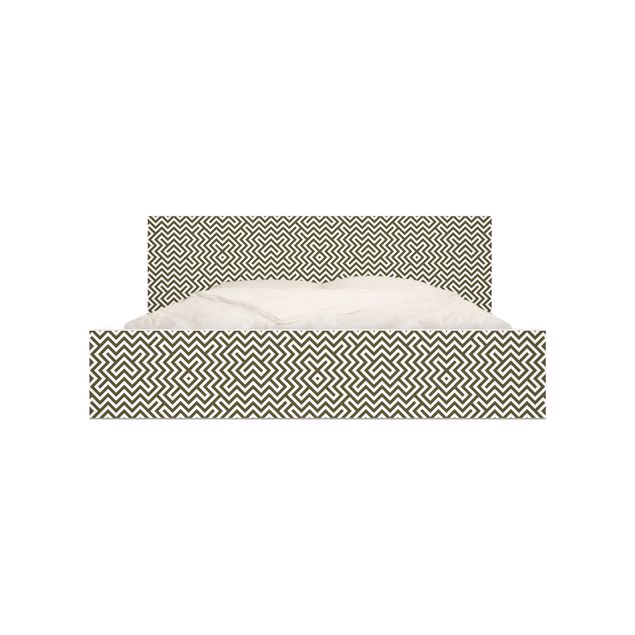 Meubelfolie IKEA Malm Bed Geometric Design Brown