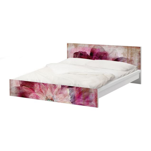 Meubelfolie IKEA Malm Bed Grunge Flower