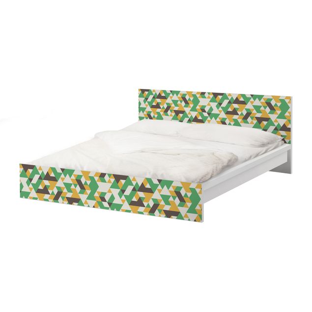 Meubelfolie IKEA Malm Bed No.RY34 Green Triangles