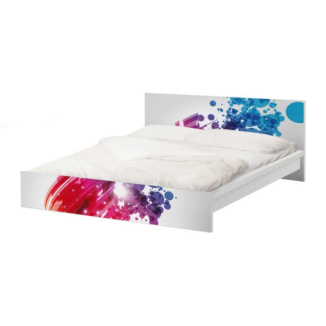 Meubelfolie IKEA Malm Bed Rainbow Wave And Bubbles