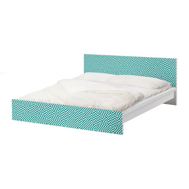 Meubelfolie IKEA Malm Bed Geometric Design Mint