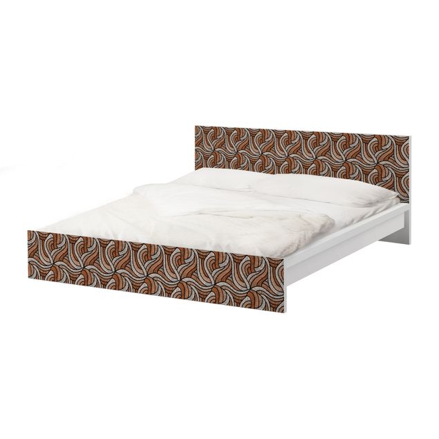 Meubelfolie IKEA Malm Bed Woodcut In Brown