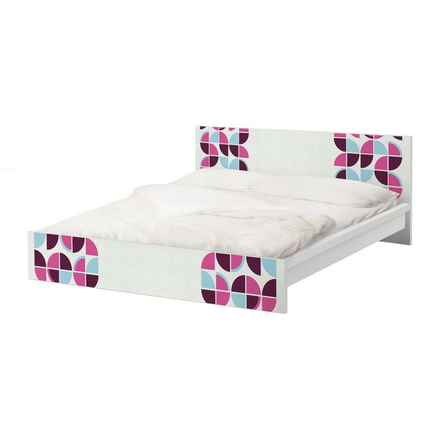 Meubelfolie IKEA Malm Bed Retro Circles Pattern Design