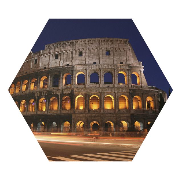 Hexagons Forex schilderijen Colosseum in Rome at night