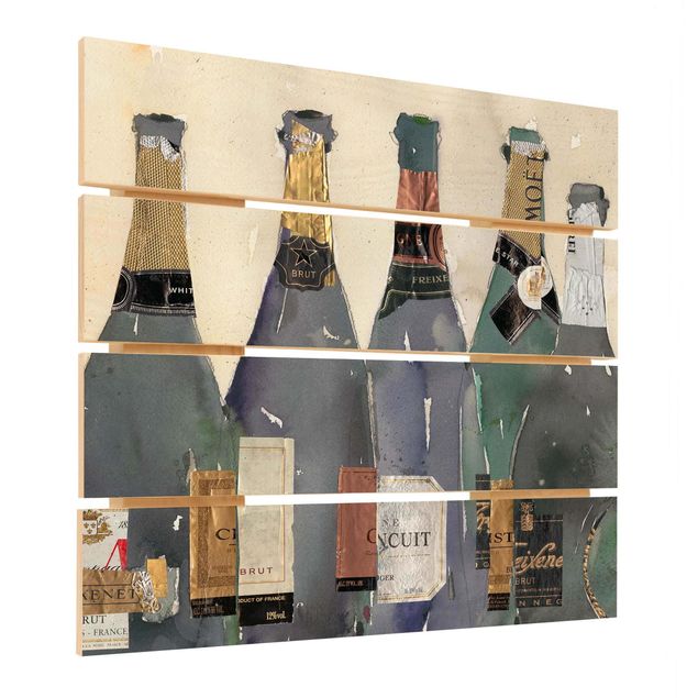Houten schilderijen op plank Uncorked - Champagne