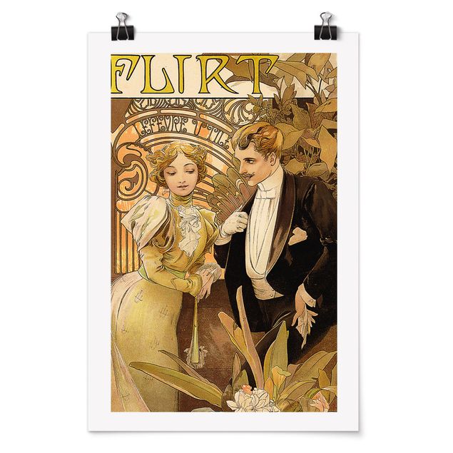 Posters Alfons Mucha - Advertising Poster For Flirt Biscuits