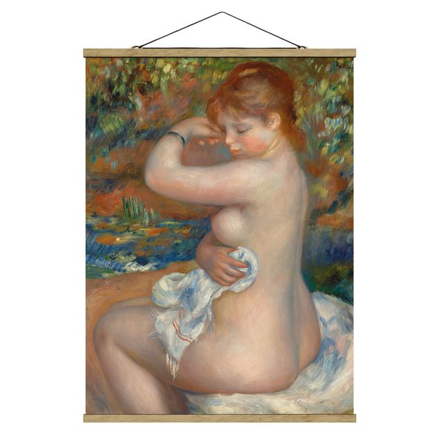 Stoffen schilderij met posterlijst Auguste Renoir - After the Bath