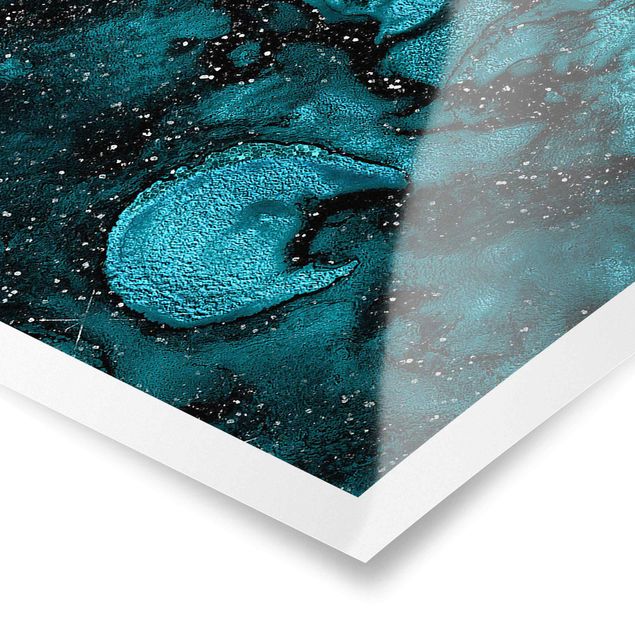 Posters Turquoise Drop With Glitter