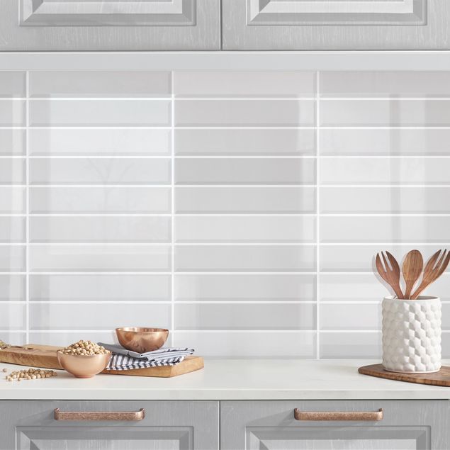Achterwand voor keuken tegelmotief Metro Tiles - Light grey