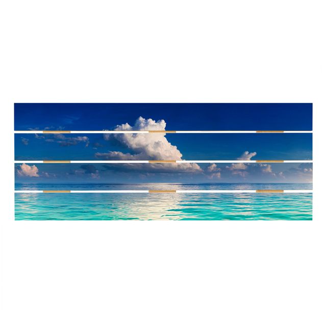 Houten schilderijen op plank Turquoise Lagoon