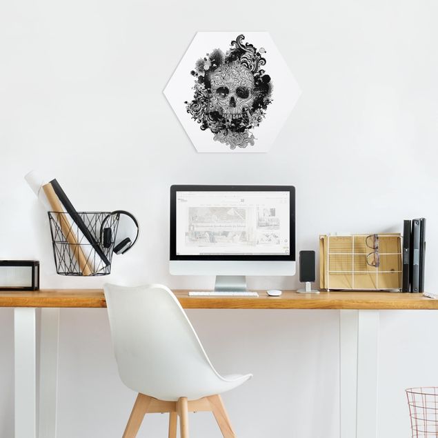 Hexagons Forex schilderijen Skull