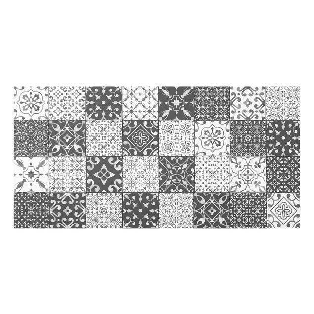 Spatscherm keuken Tile Pattern Mix Gray White