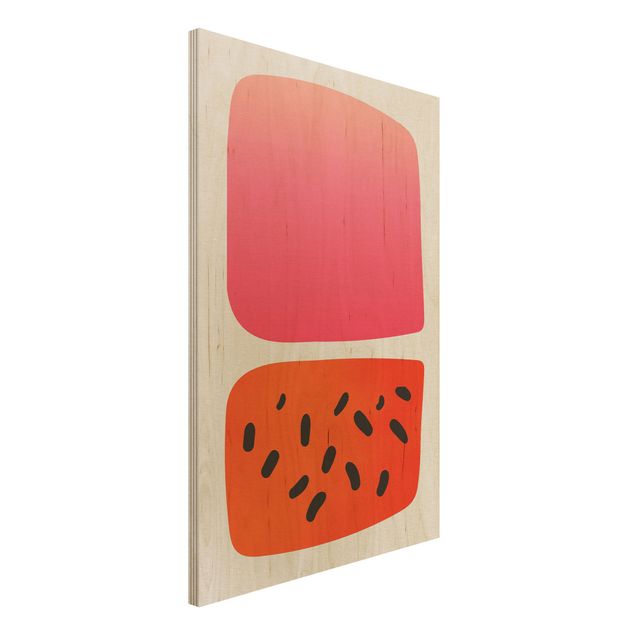Houten schilderijen Abstract Shapes - Melon And Pink