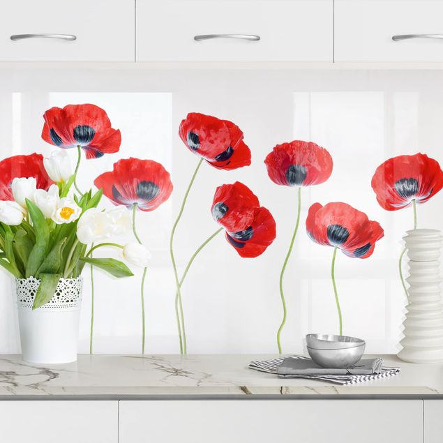 Achterwand voor keuken bloemen Ladybird Poppy