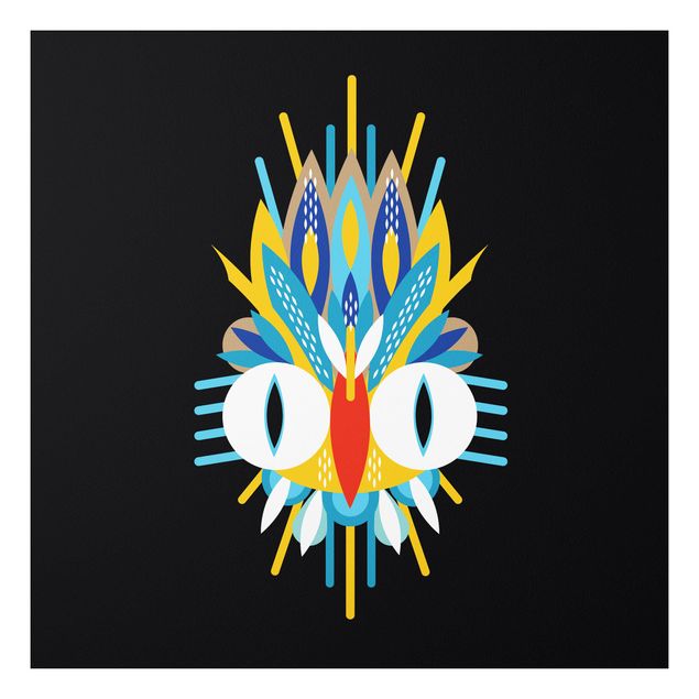 Forex schilderijen Collage Ethno Mask - Bird Feathers