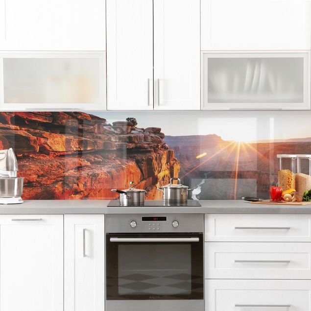 Achterwand voor keuken landschap Sun In Grand Canyon