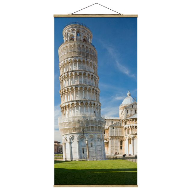 Stoffen schilderij met posterlijst The Leaning Tower of Pisa
