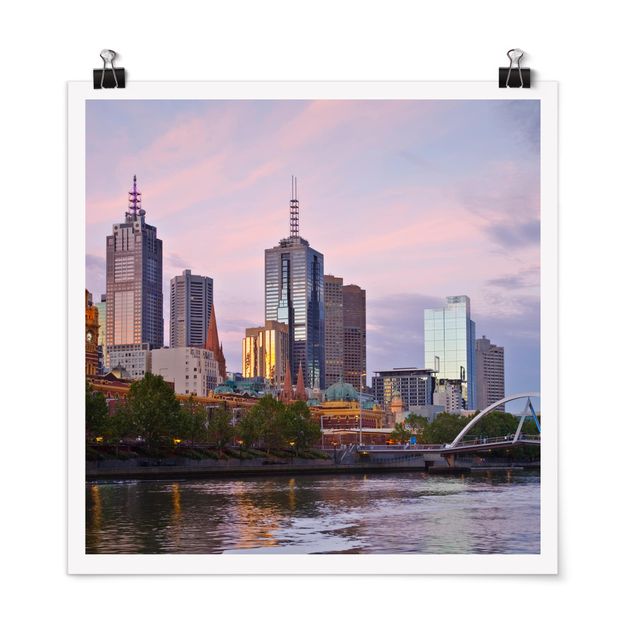 Posters Melbourne at sunset
