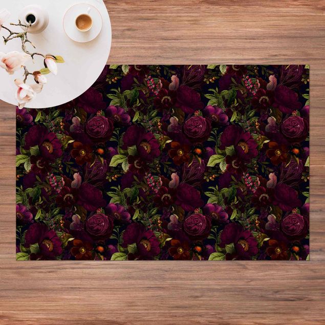 tapijt modern Purple Blossoms Dark