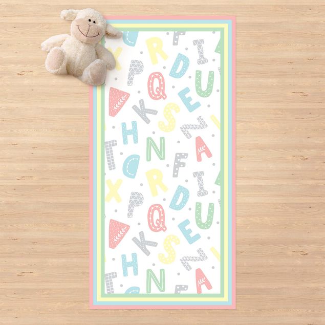 lopers Alphabet In Pastel Colours With Frame