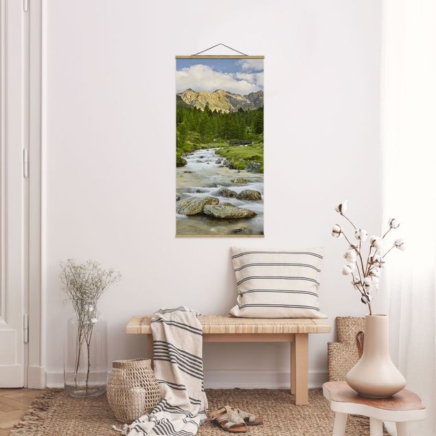 Stoffen schilderij met posterlijst Debanttal Hohe Tauern National Park