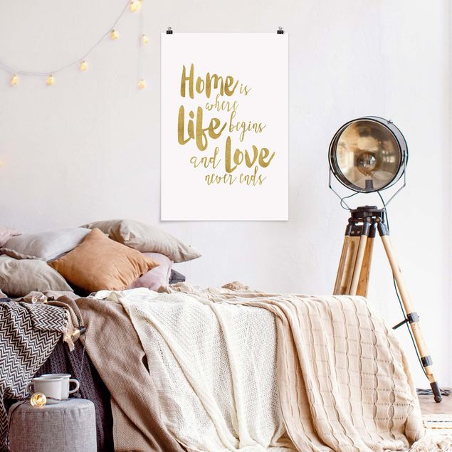 Posters Home Is Where Life Begins Gold