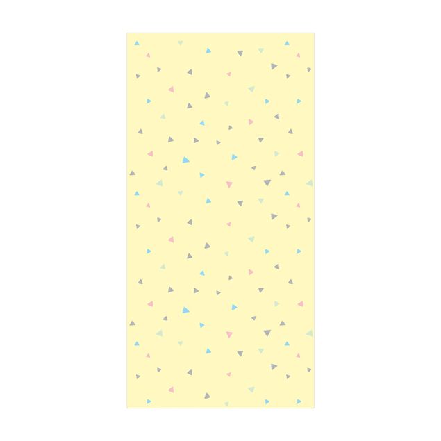 Vinyl tapijt Colourful Drawn Pastel Triangles On Yellow