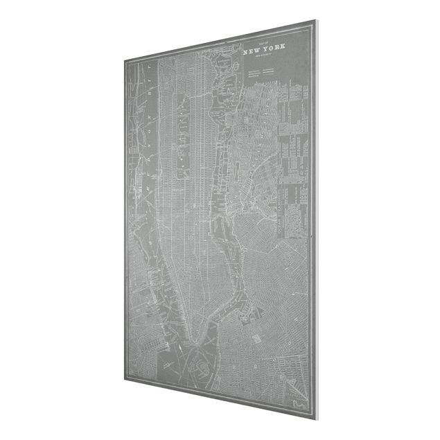 Forex schilderijen Vintage Map New York Manhattan