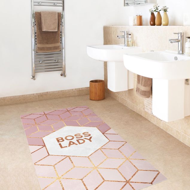 tapijt modern Boss Lady Hexagons Pink