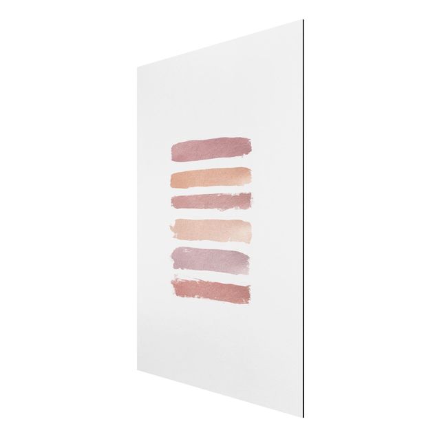 Aluminium Dibond schilderijen Shades of Pink Stripes