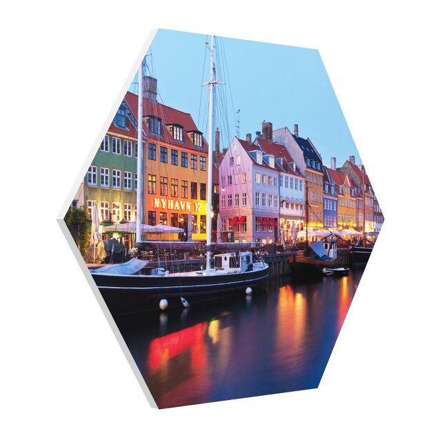 Hexagons Forex schilderijen Copenhagen Harbor In The Evening