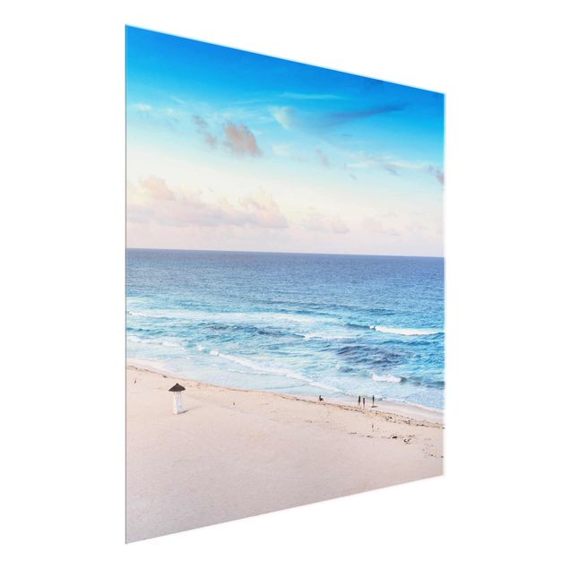 Magnettafel Glas Cancun Ocean Sunset