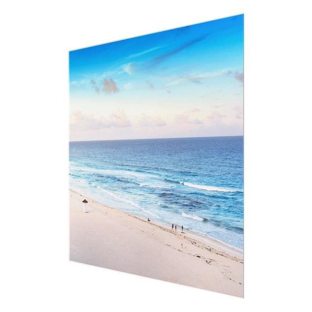 Glasschilderijen Cancun Ocean Sunset