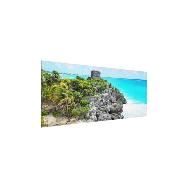 Glas Magnettafel Caribbean Coast Tulum Ruins