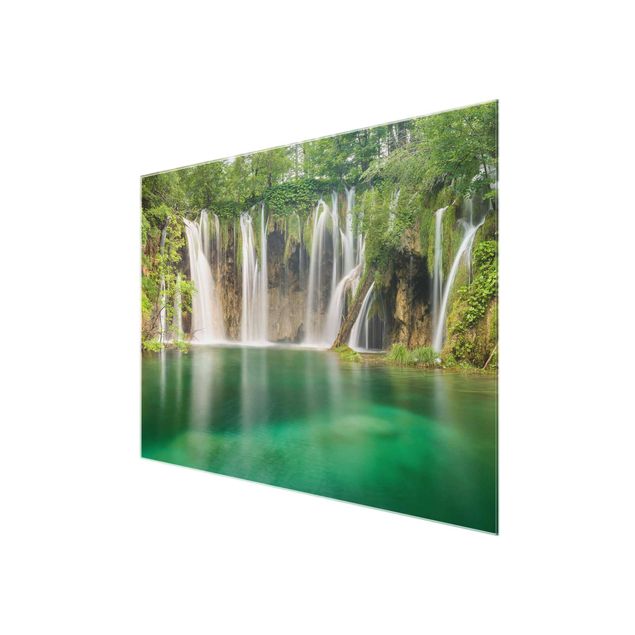 Glasschilderijen Waterfall Plitvice Lakes