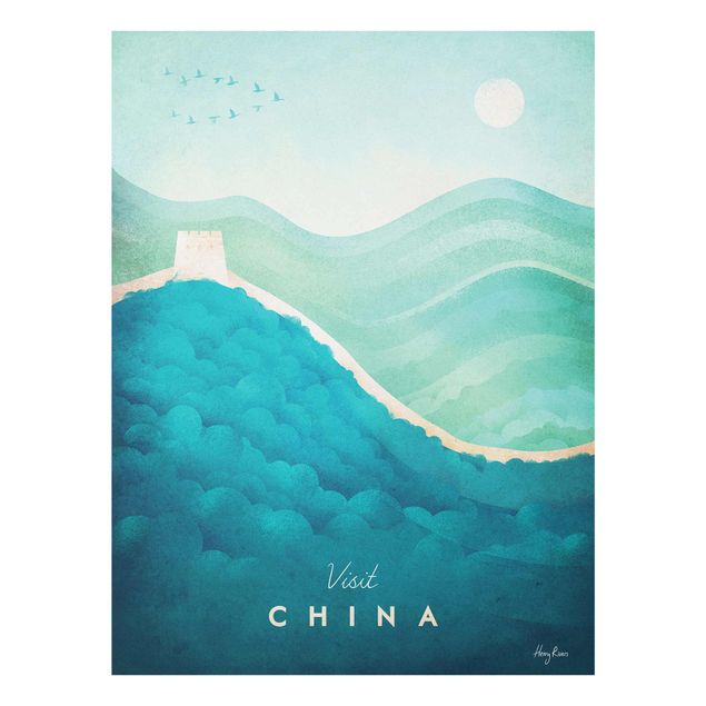 Glasschilderijen Travel Poster - China
